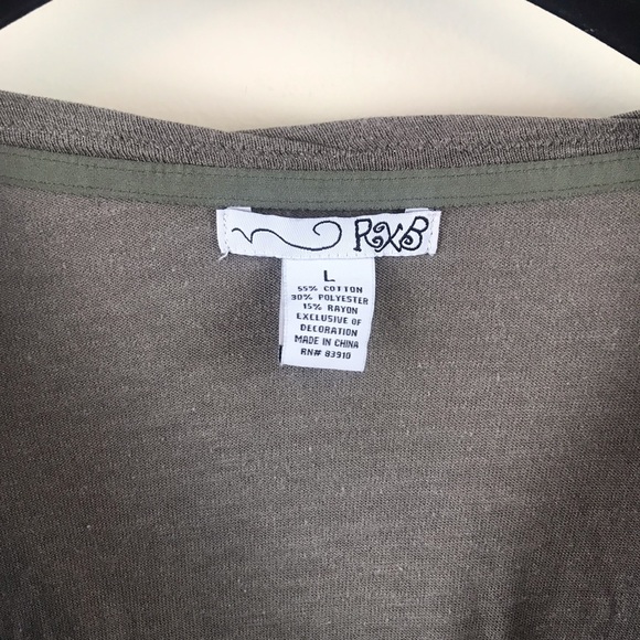 Cardigan Beaded Embellished Duster Brown Black Large Glam Rock Jacket Top - Picture 9 of 9